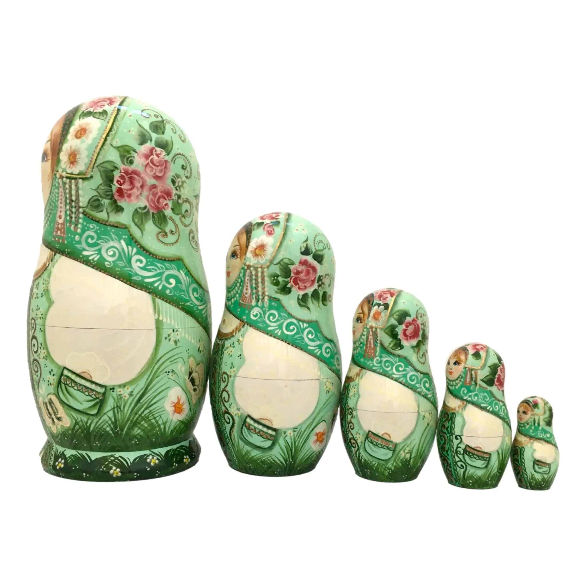 Russian Matryoshka Dolls Green