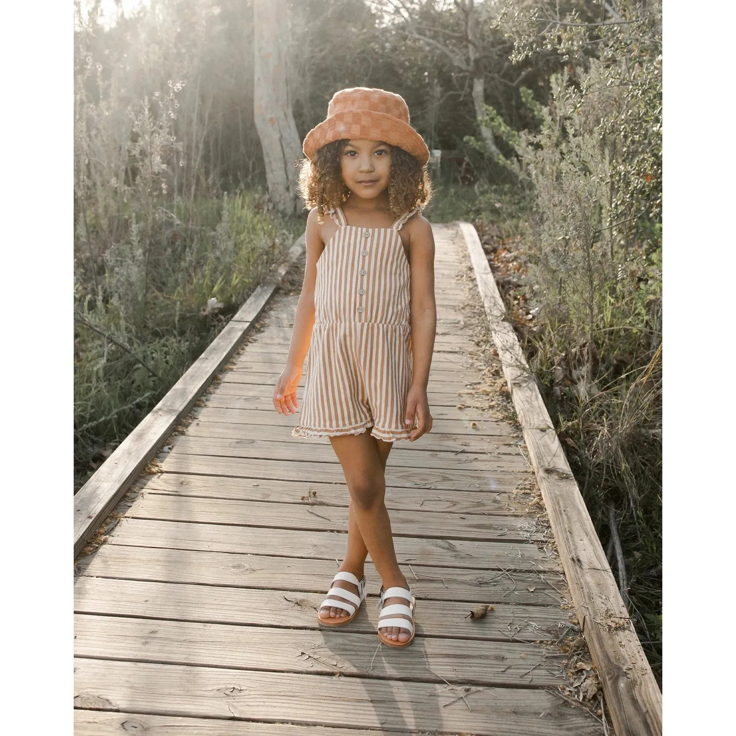 Rylee & Cru Camel Stripe Addy Romper