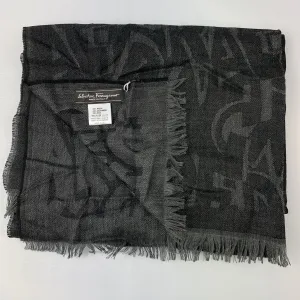 Salvatore Ferragamo Letters Scarf in Black