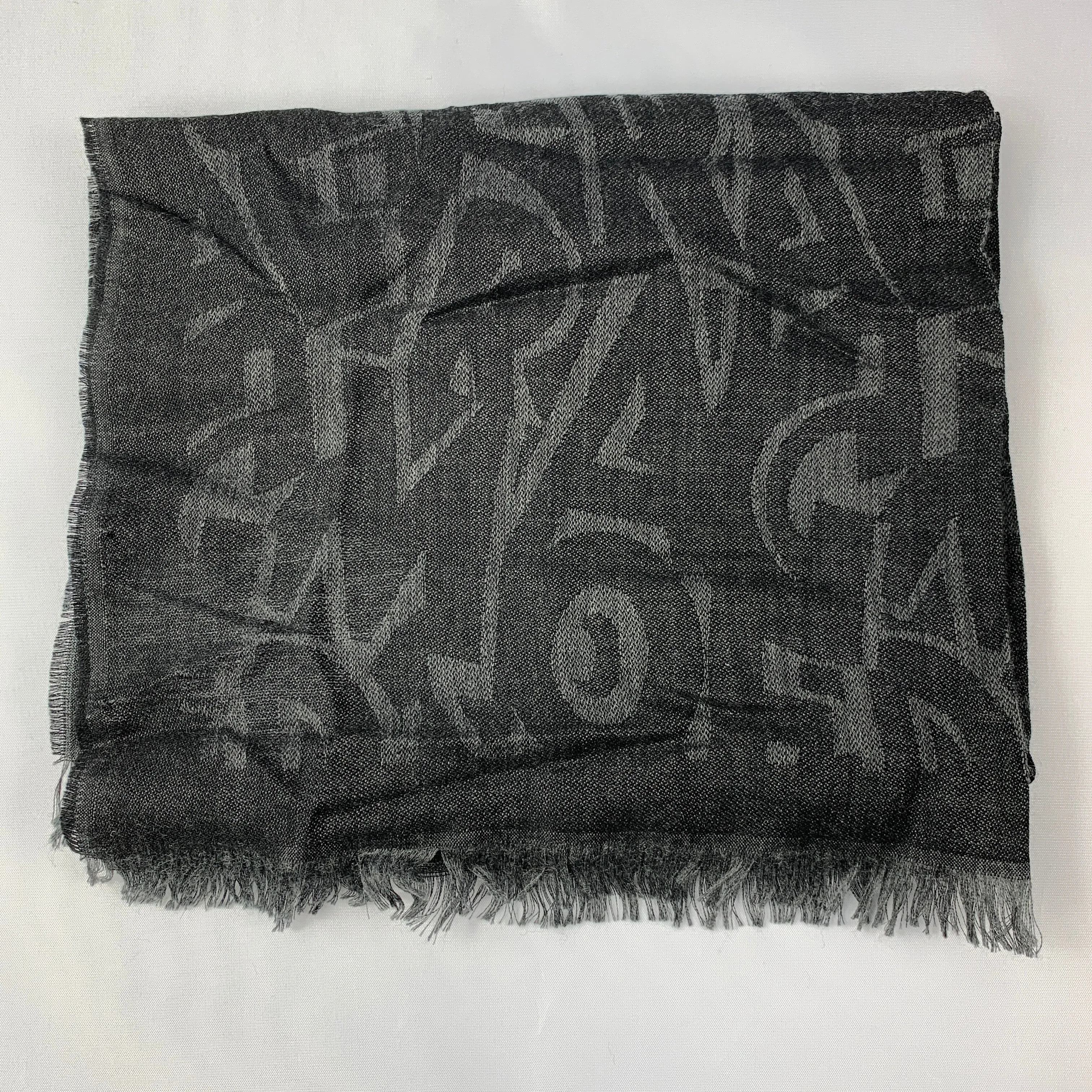 Salvatore Ferragamo Letters Scarf in Black