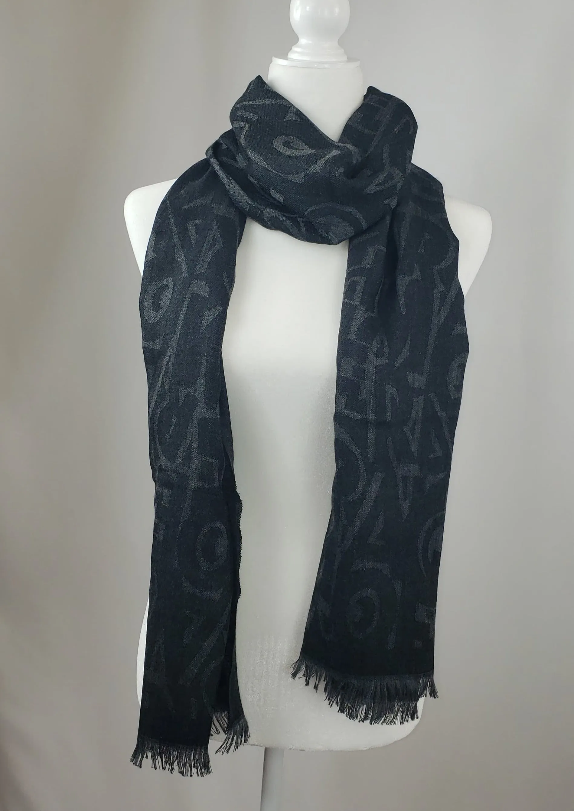 Salvatore Ferragamo Letters Scarf in Black