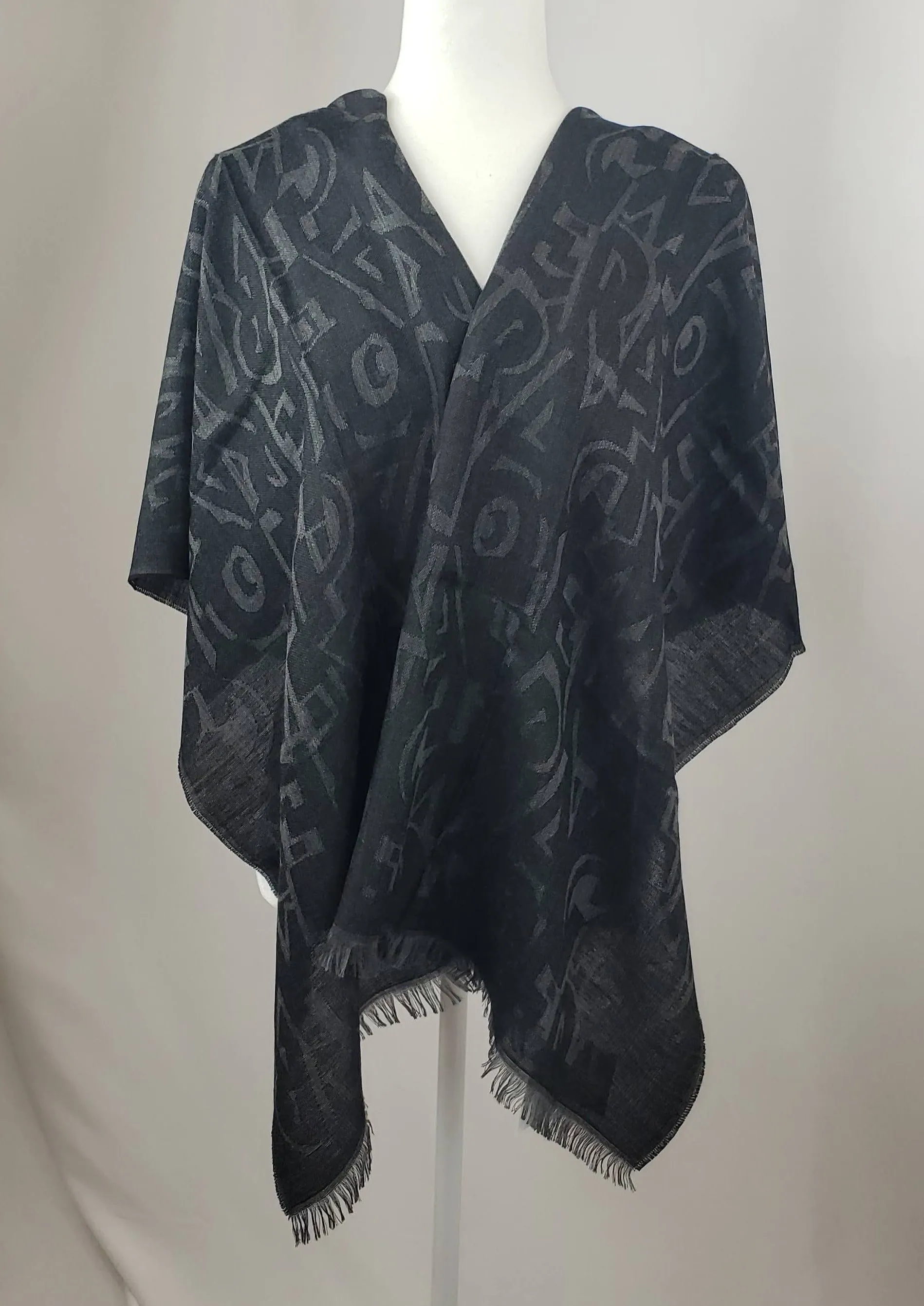 Salvatore Ferragamo Letters Scarf in Black