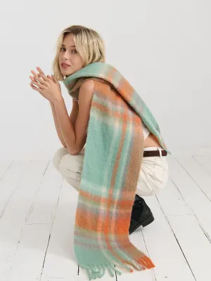 Samantha Pastel Plaid Fluffy Scarf