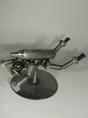 Scuba Diver Metal Bolt Figurine, Water Sports Welded Art