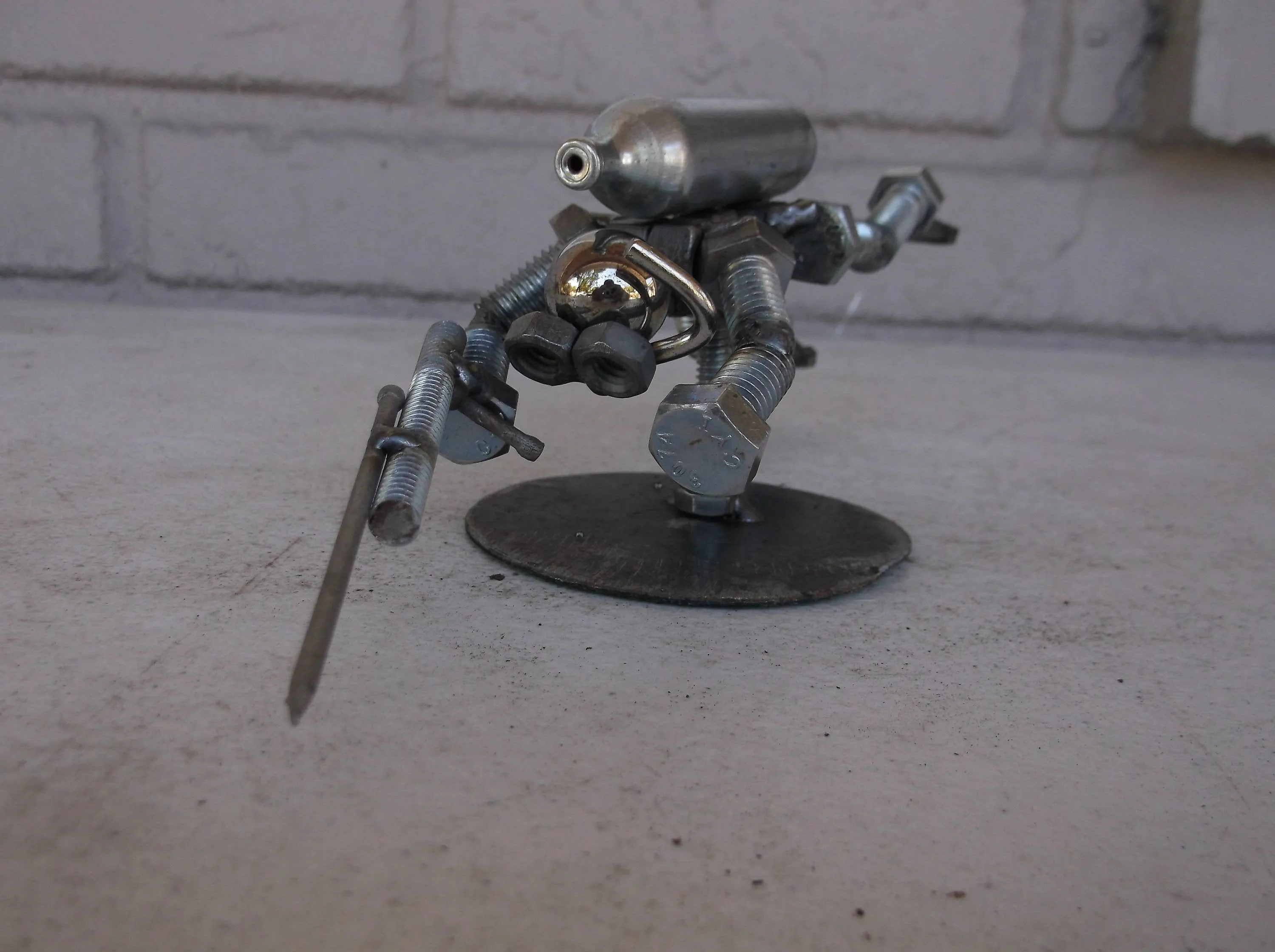 Scuba Diver Metal Bolt Figurine, Water Sports Welded Art