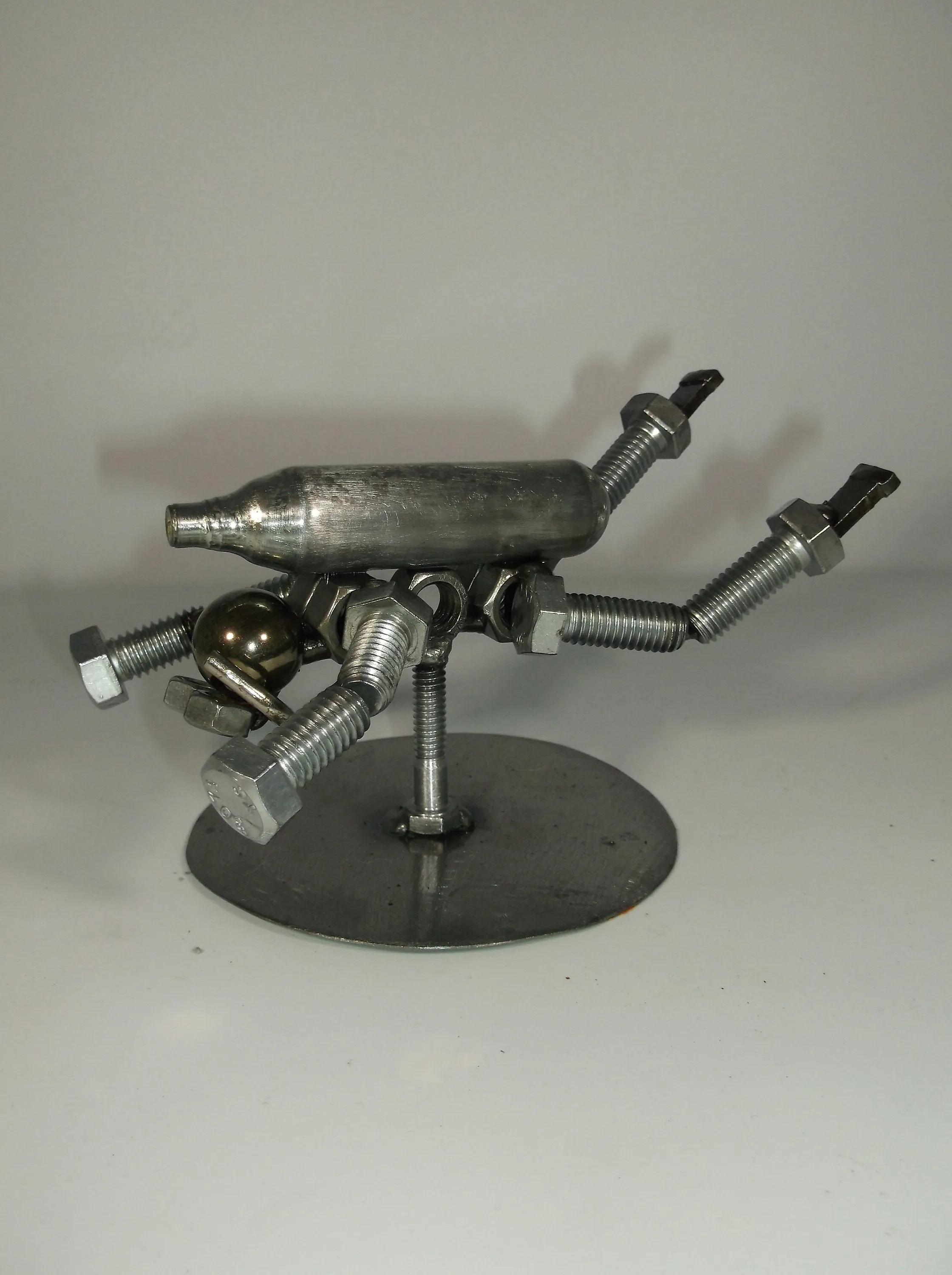 Scuba Diver Metal Bolt Figurine, Water Sports Welded Art