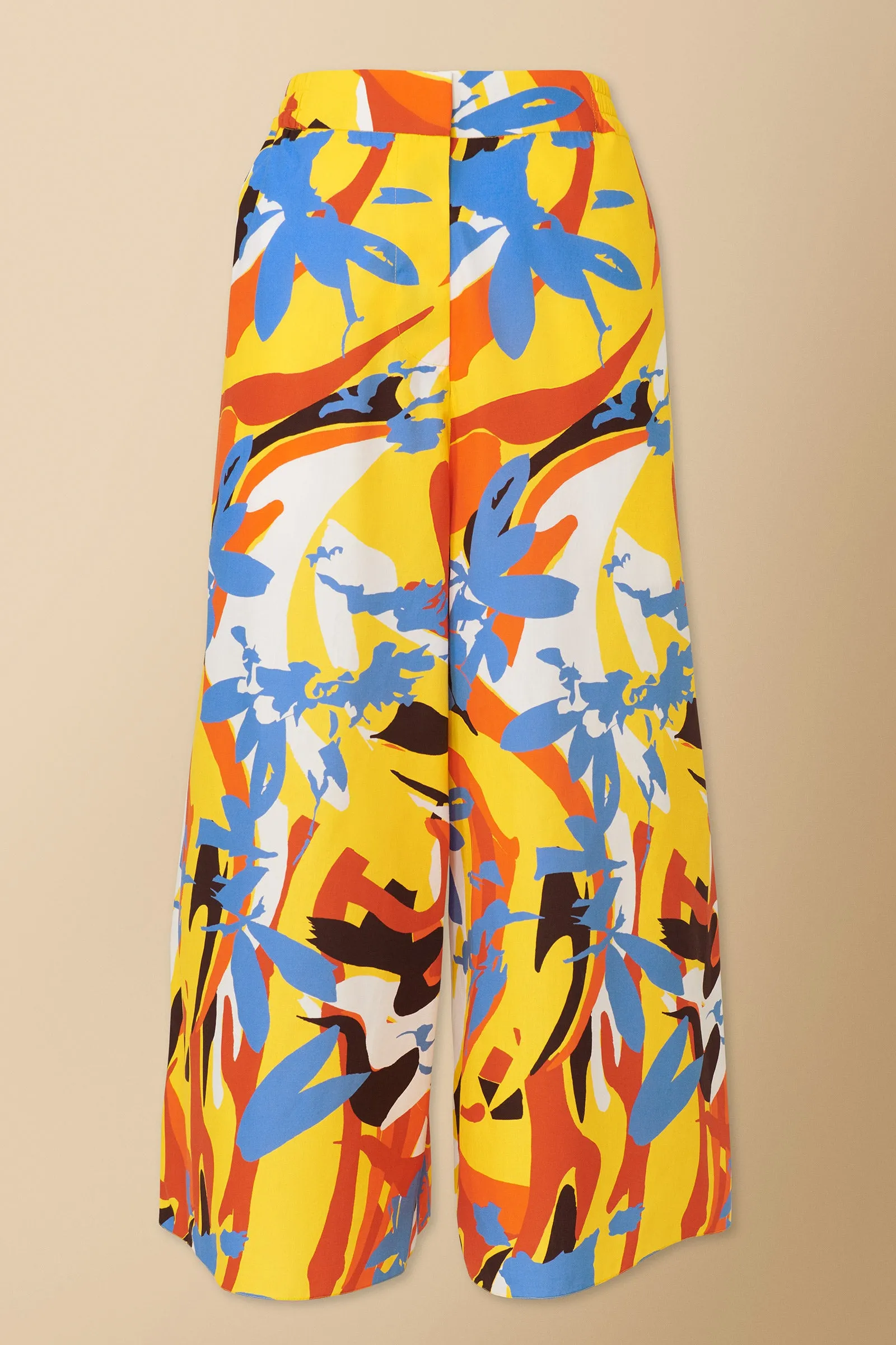 Seema Printed Geo-Floral Culottes in Cotton Poplin