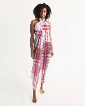 Sheer Plaid Pink Swimsuit Cover Up