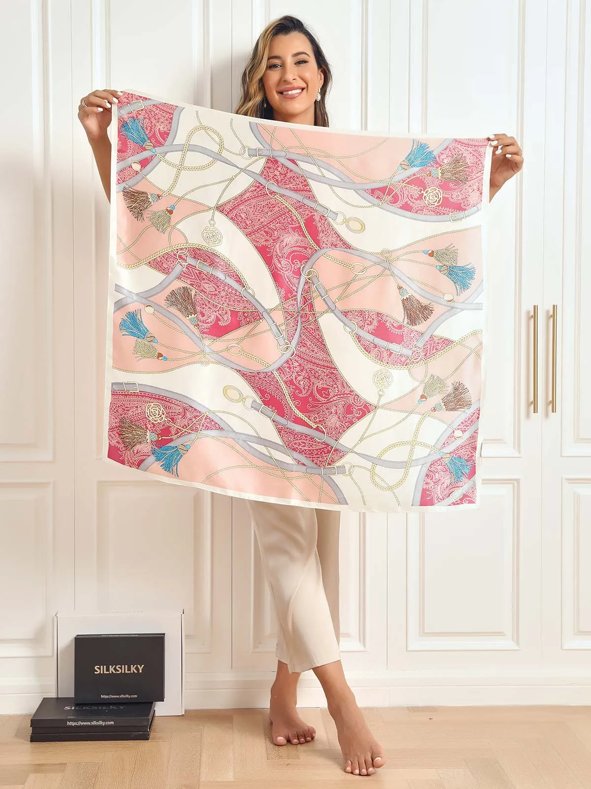 Sidra - Vibrant Printed Patterns Woman's Square Scarf