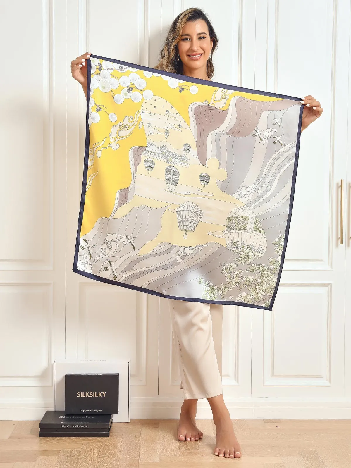 Sidra - Vibrant Printed Patterns Woman's Square Scarf