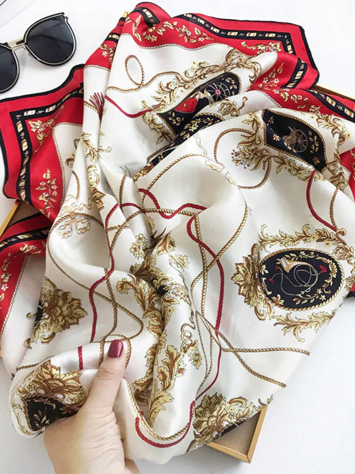 Sidra - Vibrant Printed Patterns Woman's Square Scarf
