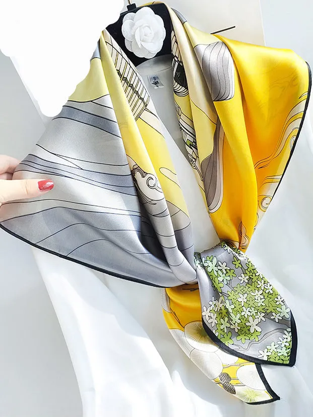 Sidra - Vibrant Printed Patterns Woman's Square Scarf