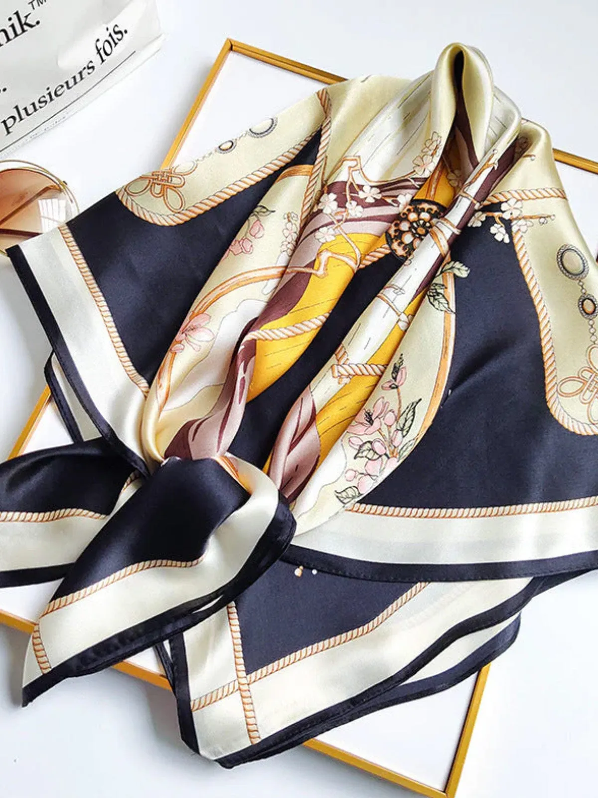 Sidra - Vibrant Printed Patterns Woman's Square Scarf