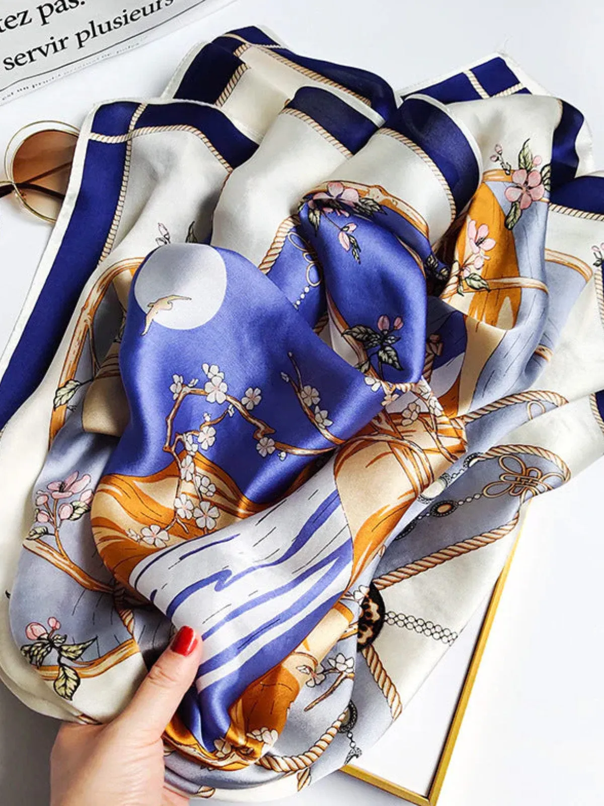 Sidra - Vibrant Printed Patterns Woman's Square Scarf