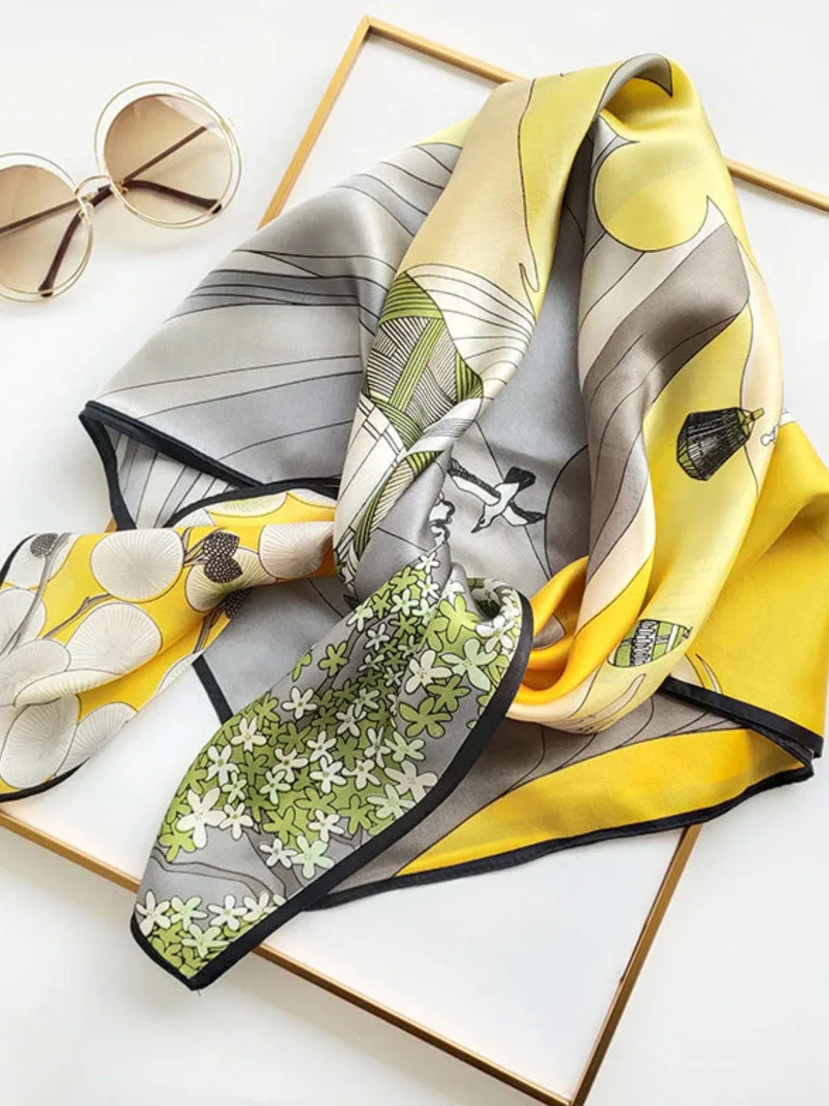 Sidra - Vibrant Printed Patterns Woman's Square Scarf