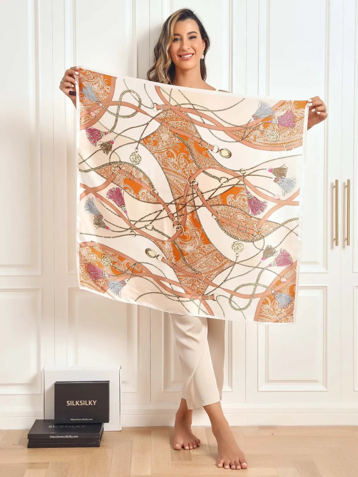 Sidra - Vibrant Printed Patterns Woman's Square Scarf