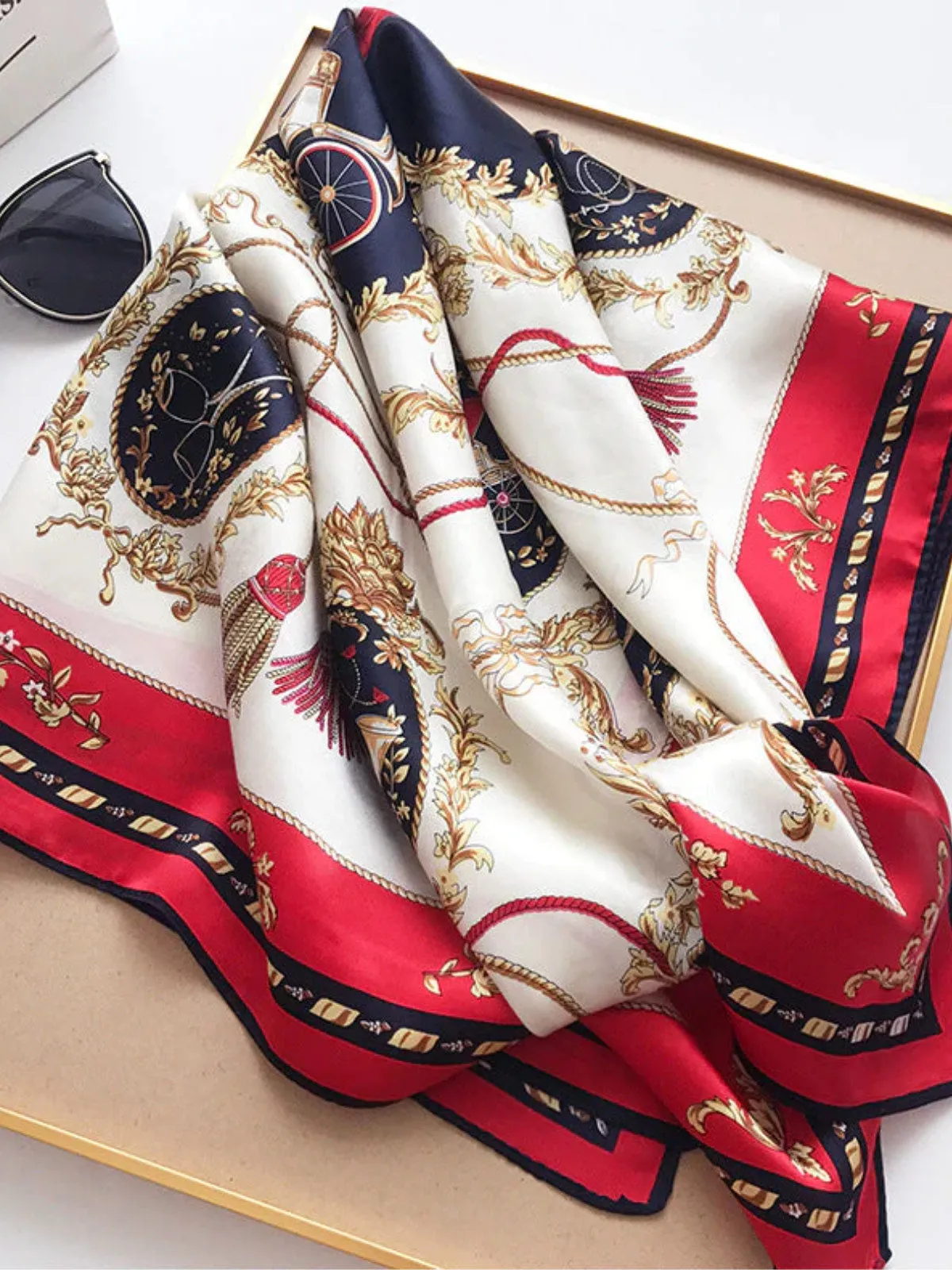 Sidra - Vibrant Printed Patterns Woman's Square Scarf