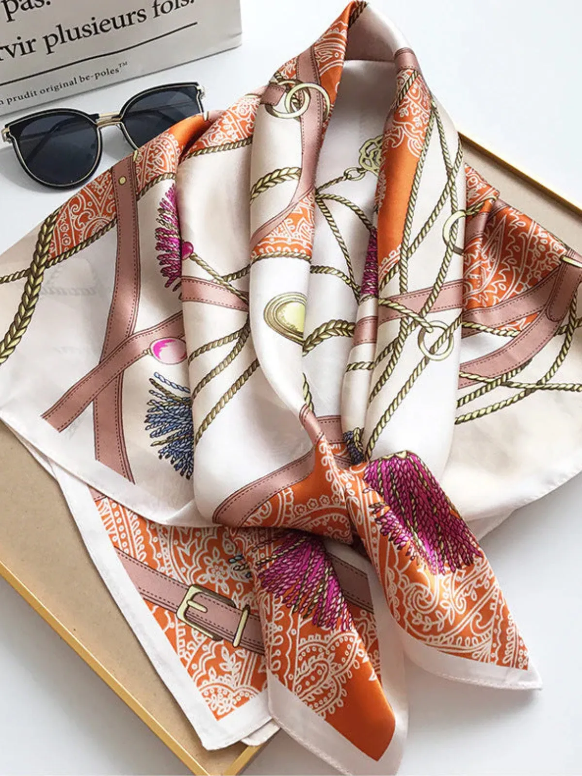 Sidra - Vibrant Printed Patterns Woman's Square Scarf