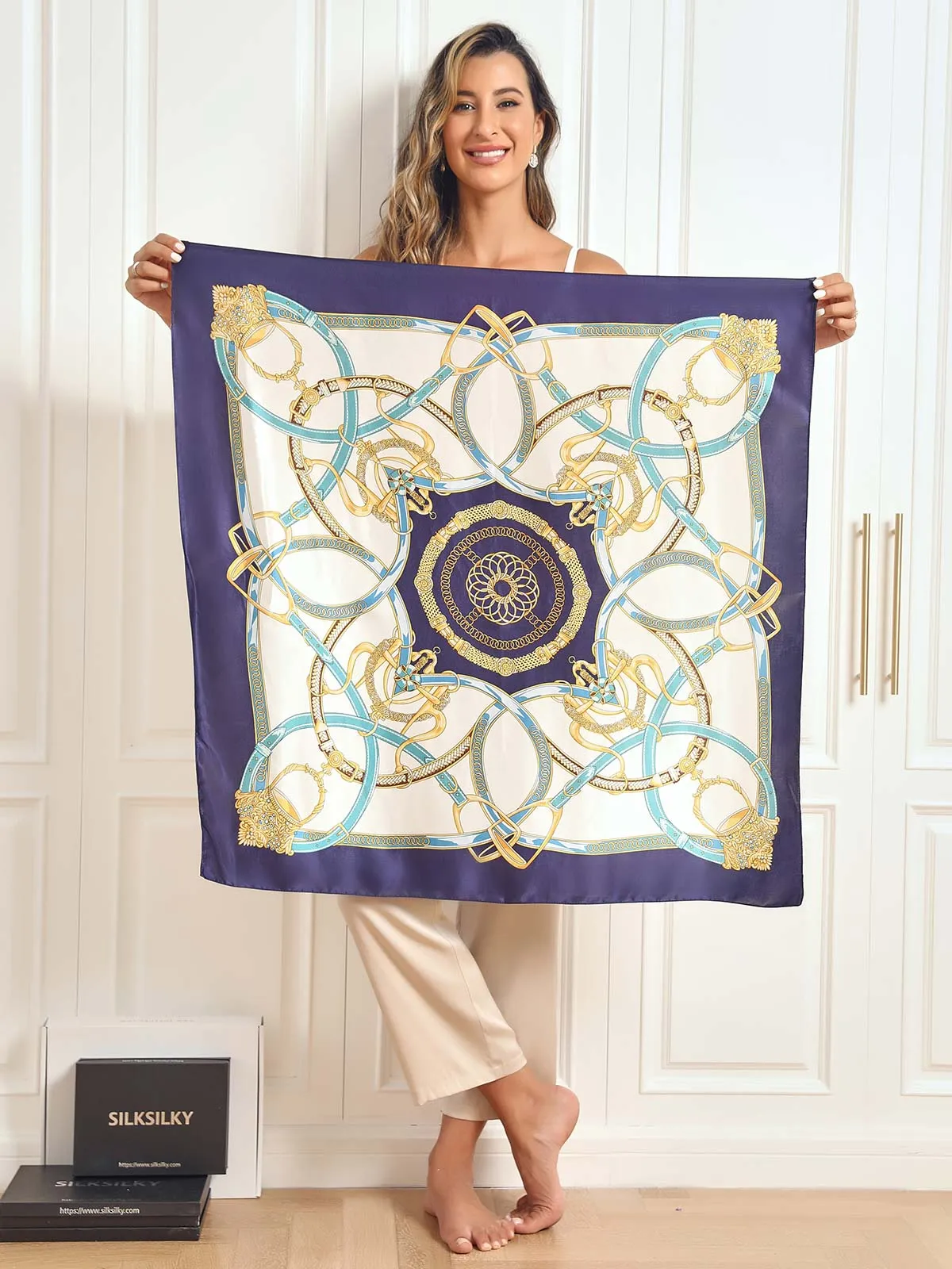 Sidra - Vibrant Printed Patterns Woman's Square Scarf