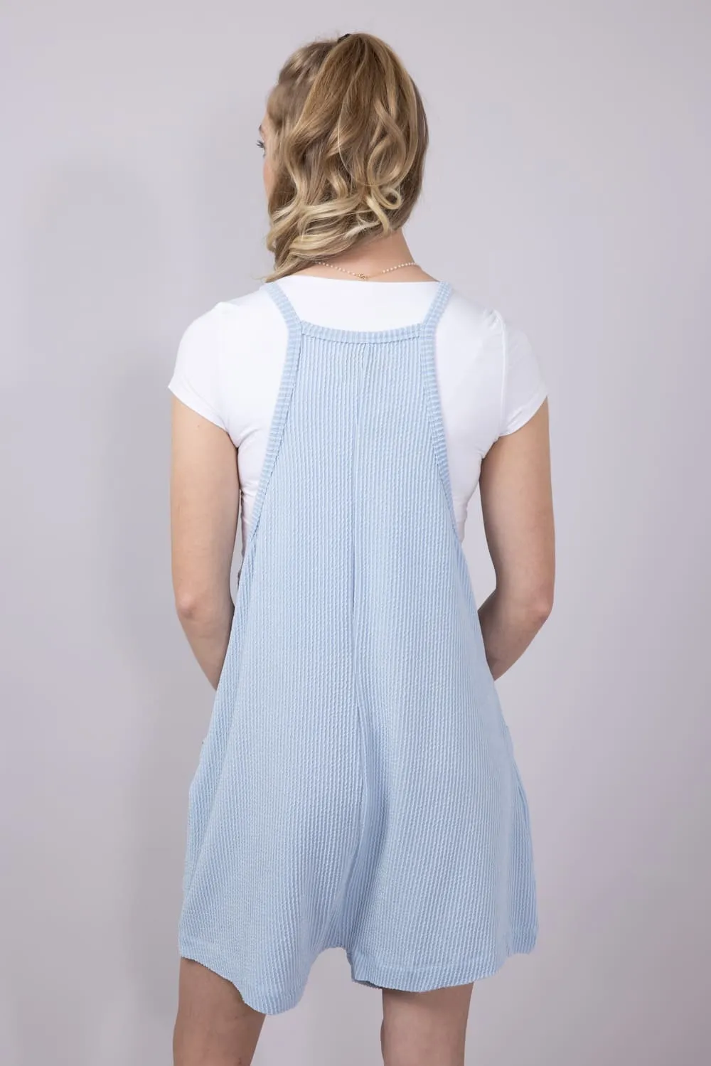 Simply Southern Urban Ribbed Knit Romper for Women in Ice Blue | PP-0125-ROMPER-KNT-ICE
