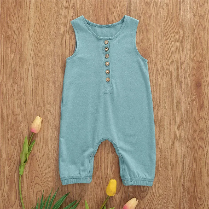 Sleeveless Baby Romper Green