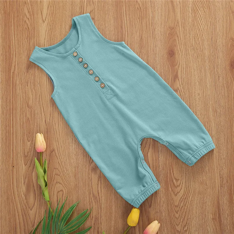 Sleeveless Baby Romper Green