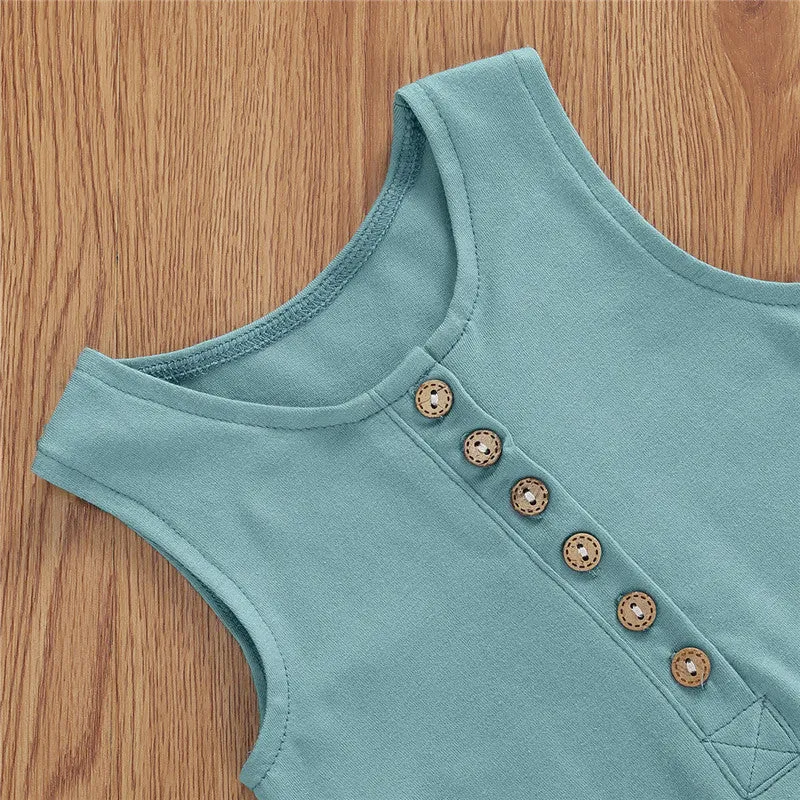 Sleeveless Baby Romper Green