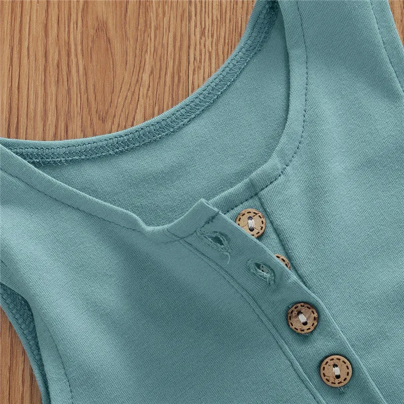 Sleeveless Baby Romper Green