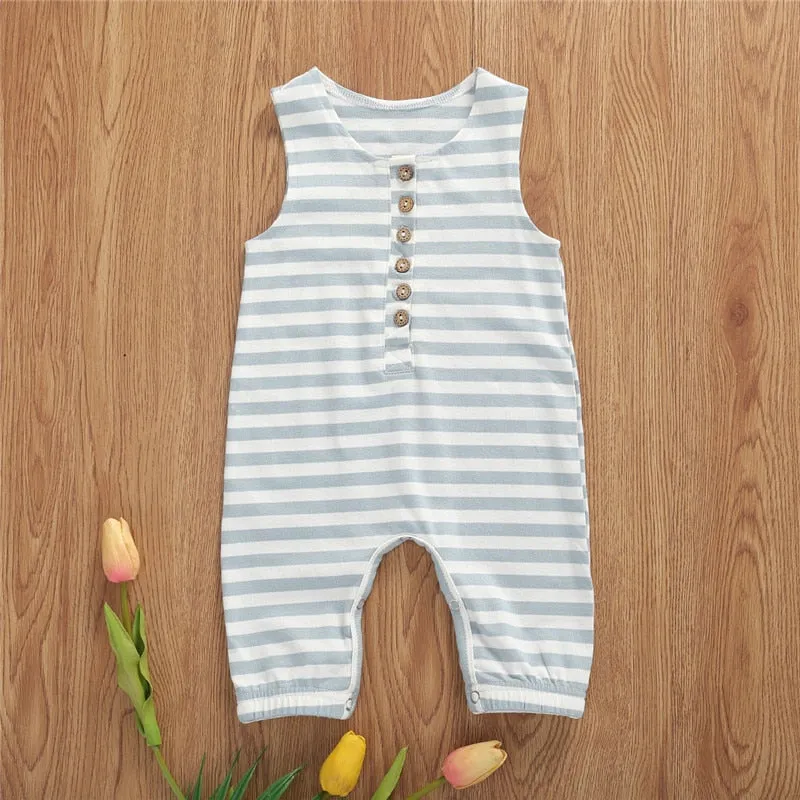 Sleeveless Baby Romper White