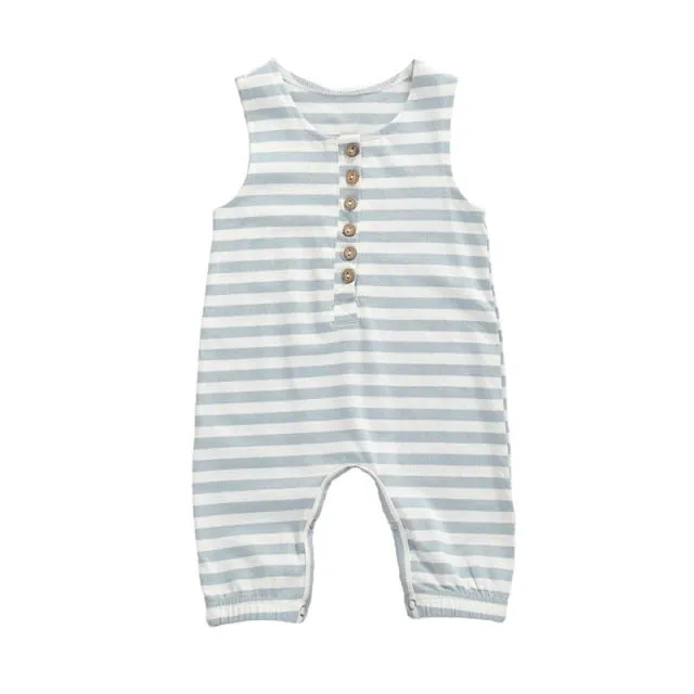 Sleeveless Baby Romper White