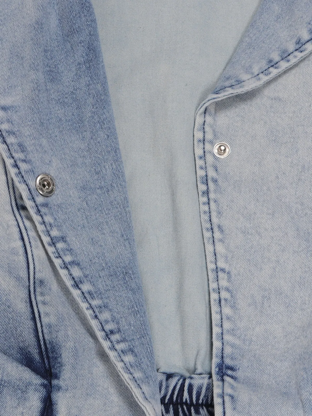 Sleeveless Elastic Waist Denim Romper