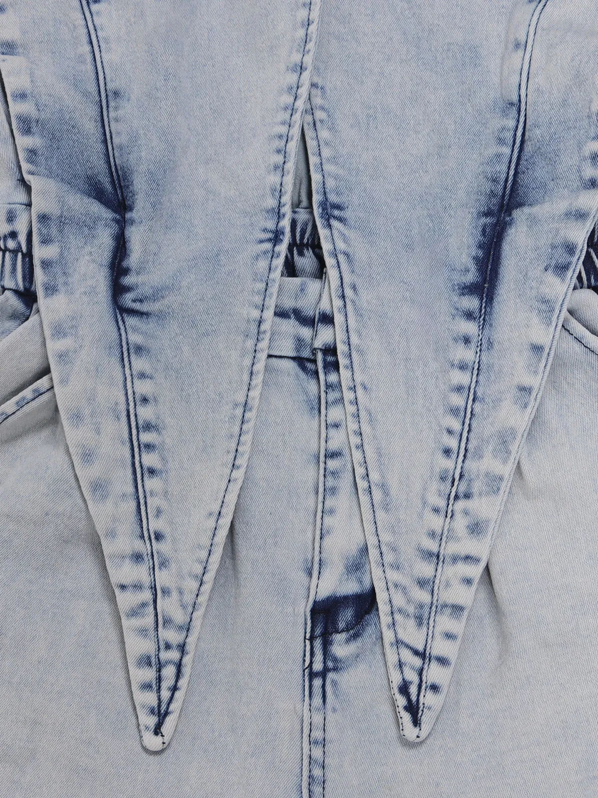 Sleeveless Elastic Waist Denim Romper