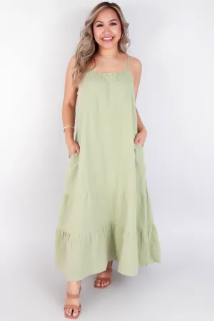 SLEEVELESS TIERED MAXI DRESS