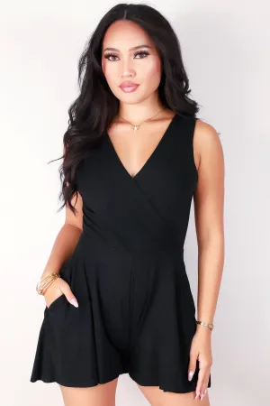 SLEEVELESS V-NECK ROMPER