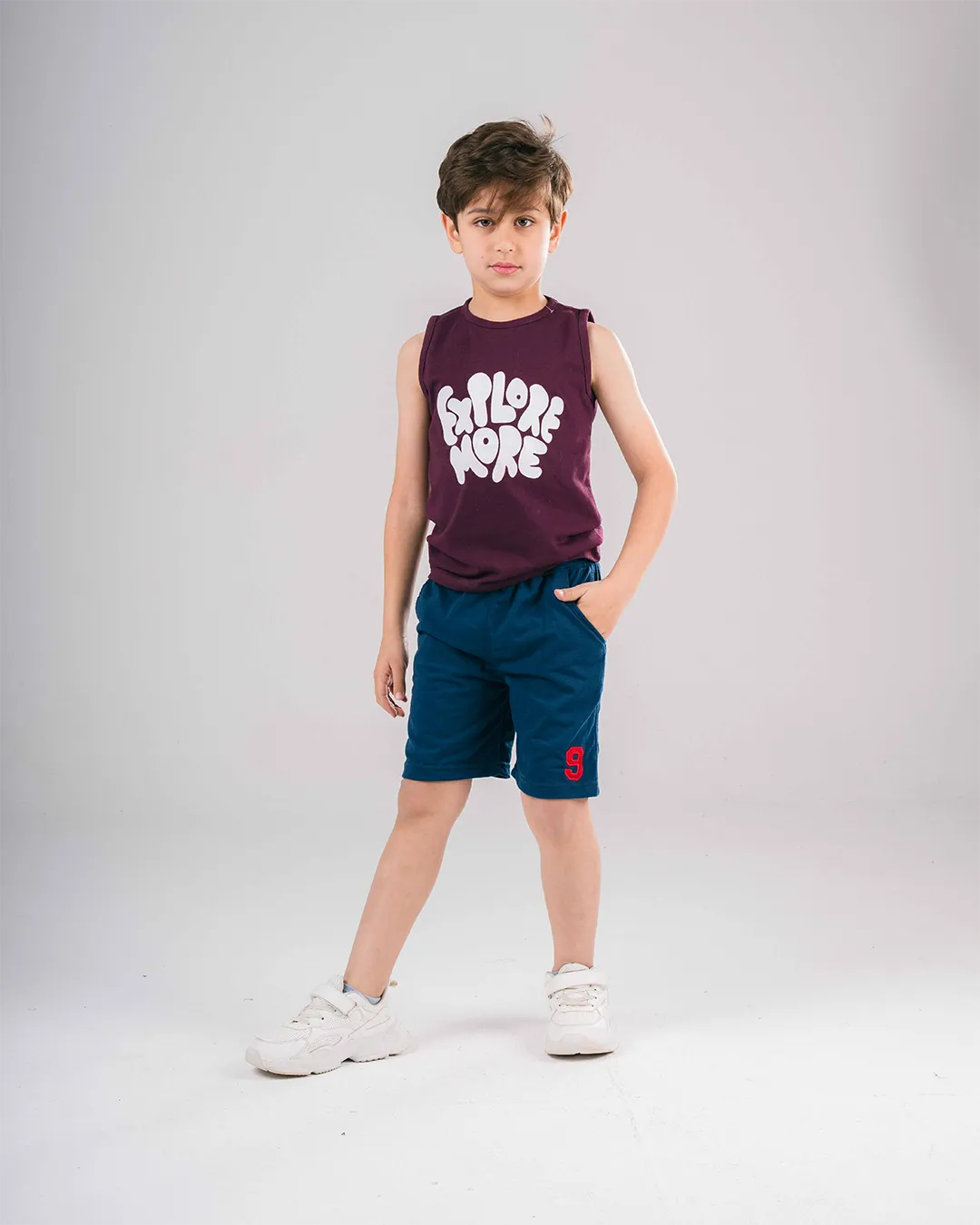 Sleevless Explore More Printed Boys T-shirt
