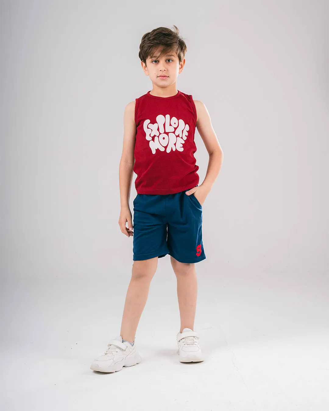 Sleevless Explore More Printed Boys T-shirt