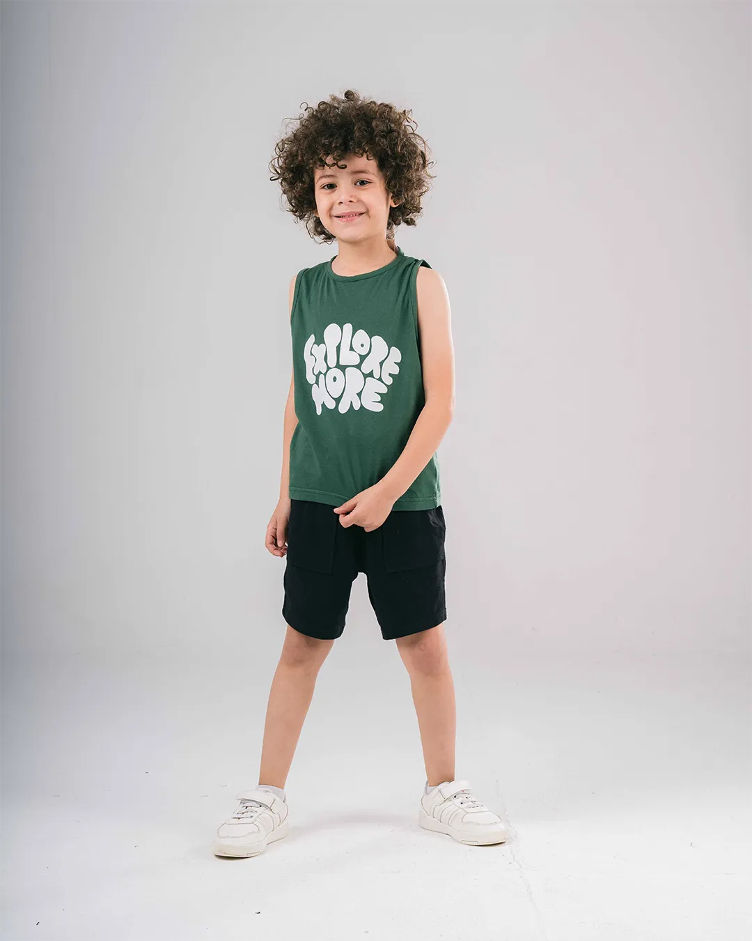 Sleevless Explore More Printed Boys T-shirt