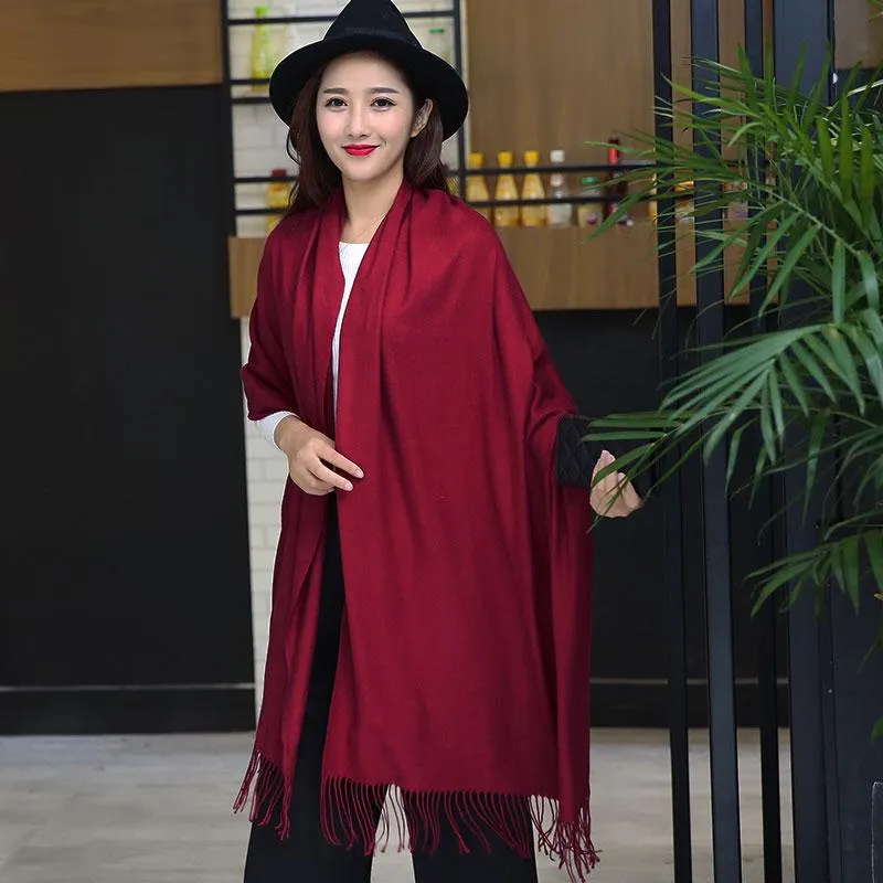 Solid Color Soft Women Scarf Cashmere Scarves Ladies Shawl Wrap Fall Winter Pashmina Unisex