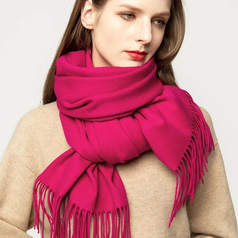 Solid Color Soft Women Scarf Cashmere Scarves Lady Shawl Wrap Autumn Winter Pashmina Unisex Scarf