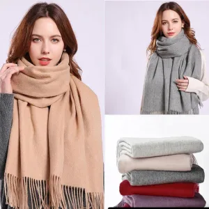 Solid Color Soft Women Scarf Cashmere Scarves Lady Shawl Wrap Autumn Winter Pashmina Unisex Scarf