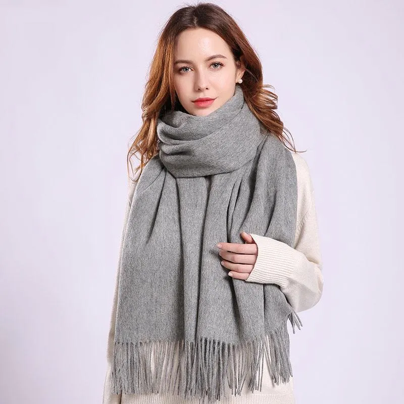 Solid Color Soft Women Scarf Cashmere Scarves Lady Shawl Wrap Autumn Winter Pashmina Unisex Scarf