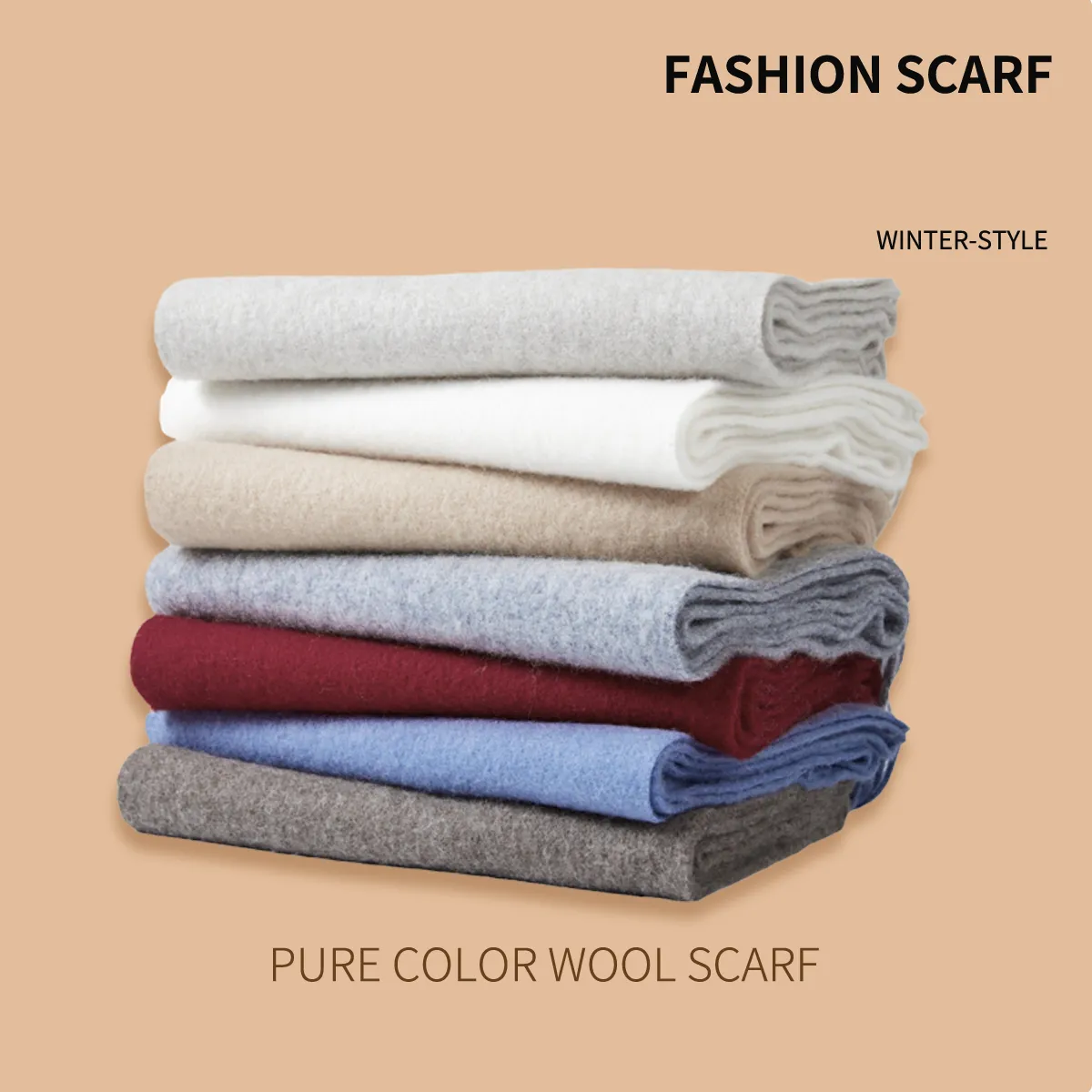 Solid Color Thick Wool Scarf