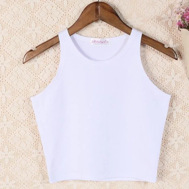 Solid Crop Tank Top