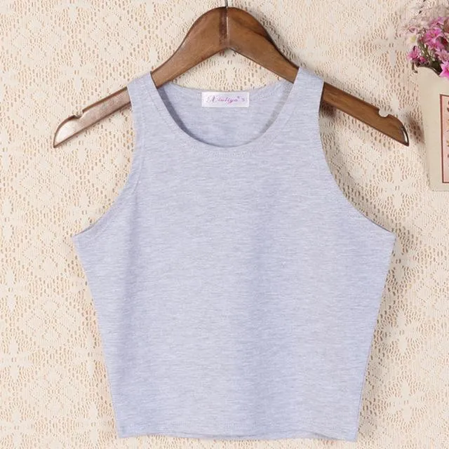 Solid Crop Tank Top