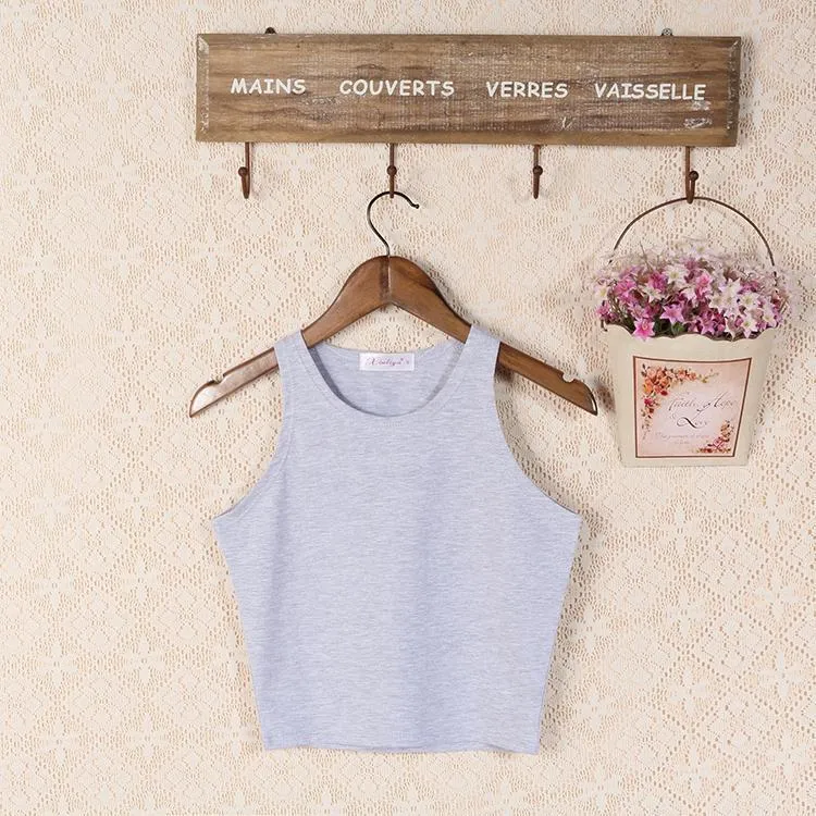 Solid Crop Tank Top