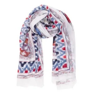 Spanish Design Printed Viscose Scarf (White Elegance)
