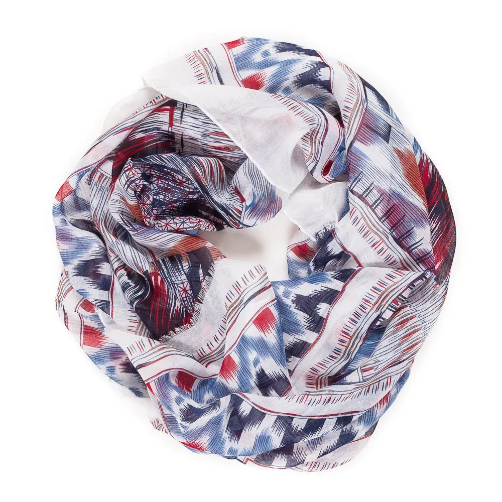 Spanish Design Printed Viscose Scarf (White Elegance)