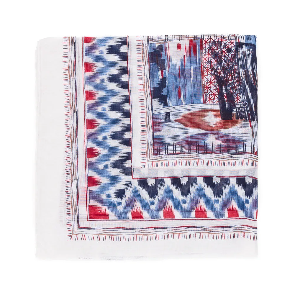 Spanish Design Printed Viscose Scarf (White Elegance)