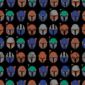 Star Wars - The Mandalorian Assorted Helmets - Fleece - 1/2 Metre