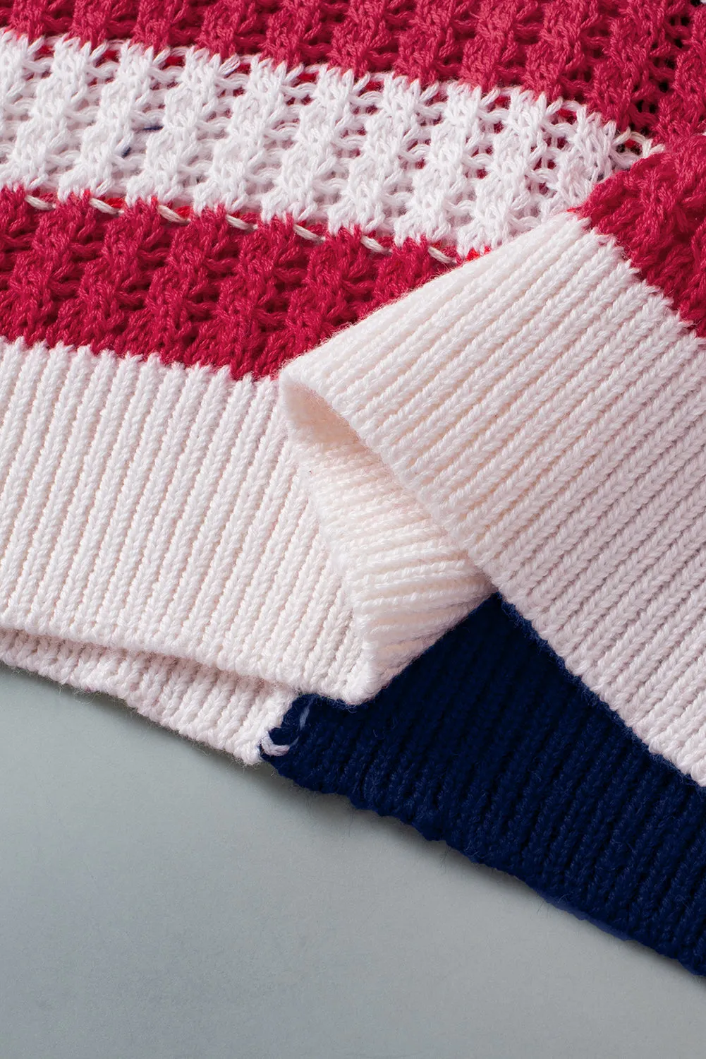 Stars Stripes Flag Pattern Knitted Tank